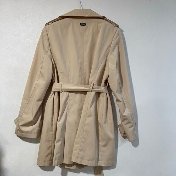 Calvin Klein Women’s Trench Coat Beige Belted Double-Breasted Jacket | Classic M - Picture 2 of 10
